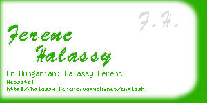 ferenc halassy business card